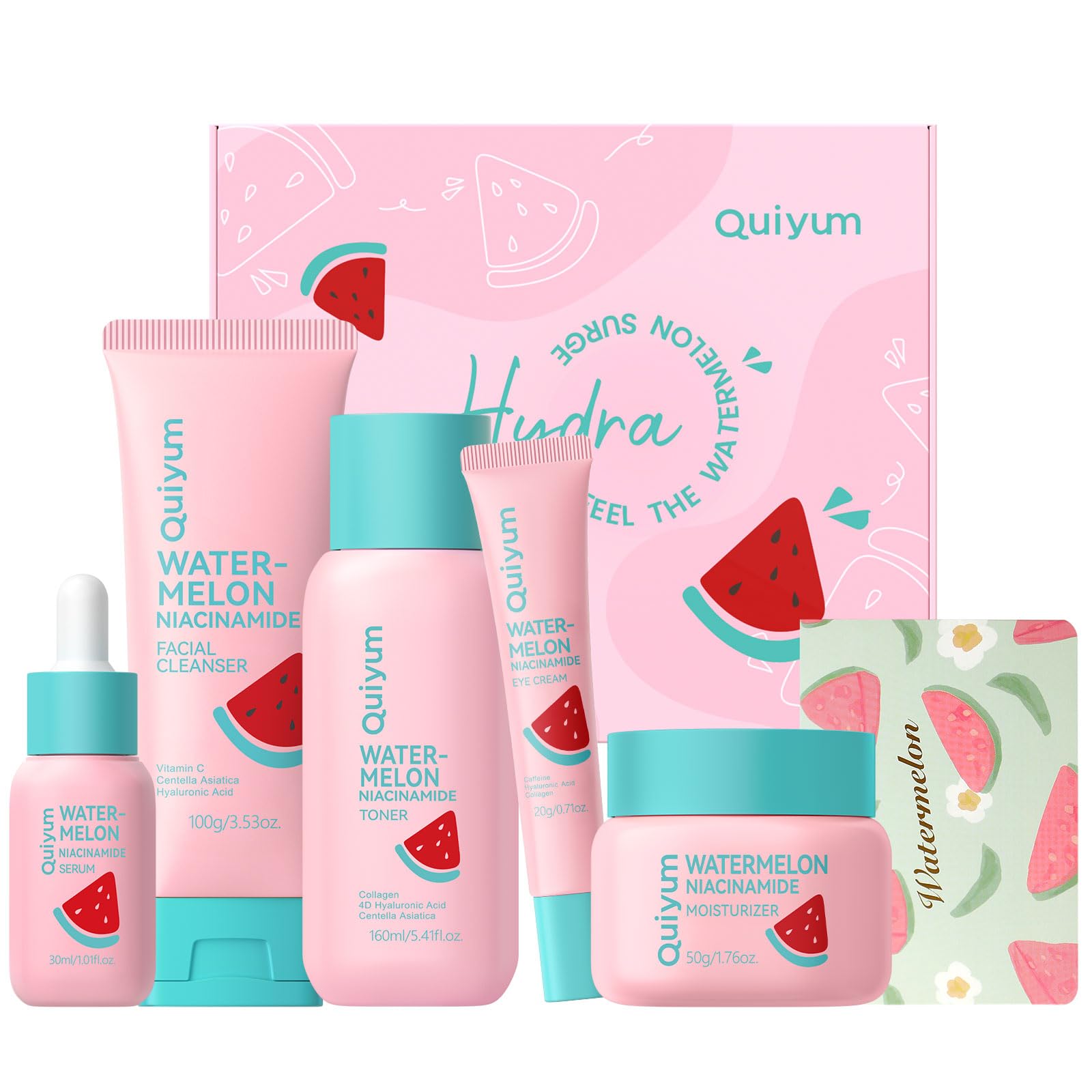QUIYUM Watermelon Serum bottle for daily hydration and a natural glow.
