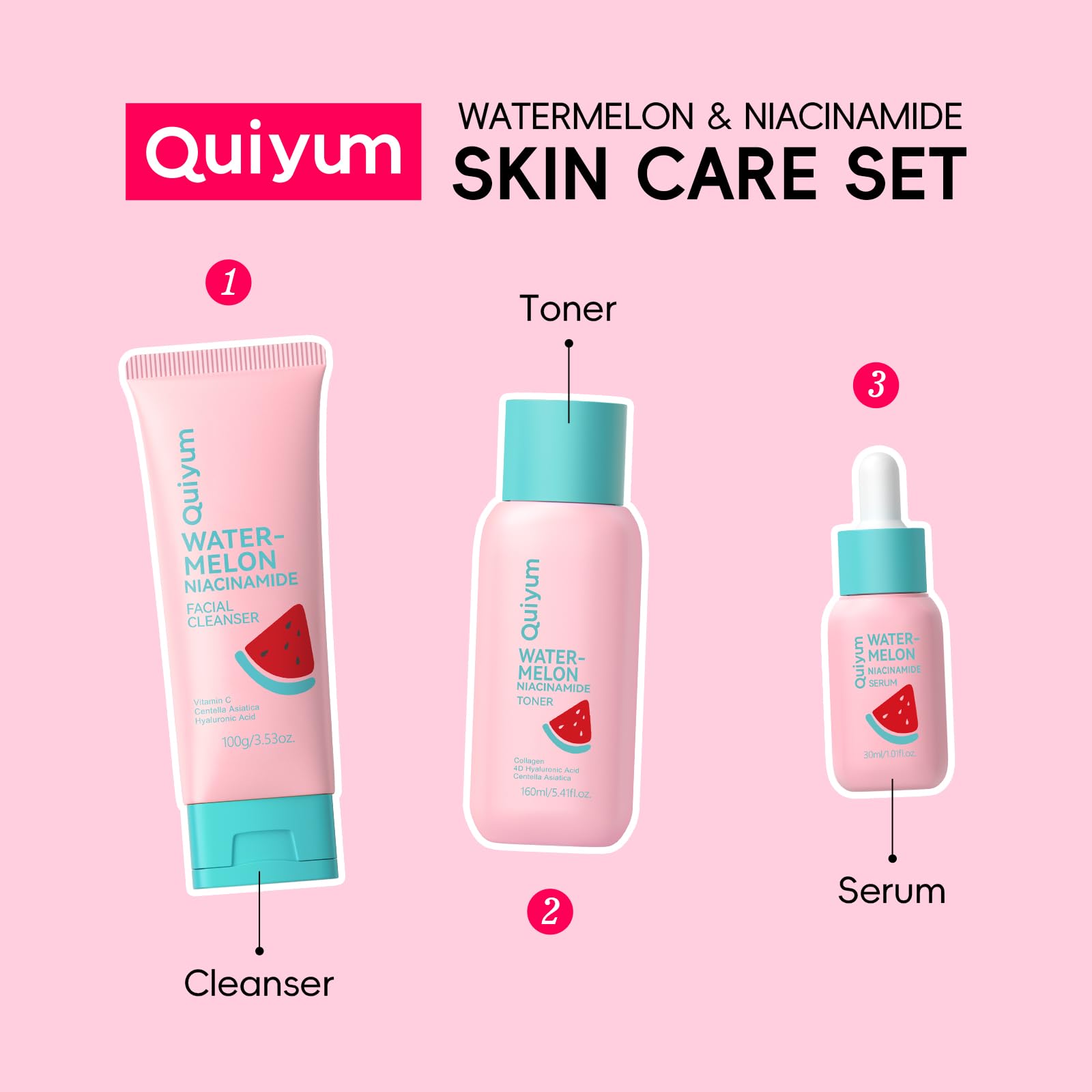 QUIYUM Travel-size kit fits in bags for on-the-go refresh