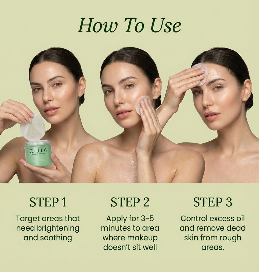 QUIA Beauty Toner Pad packaging front view for easy identification