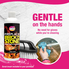 Creosote and soot removal with Quick N Brite gel shows effective cleaning near the fire