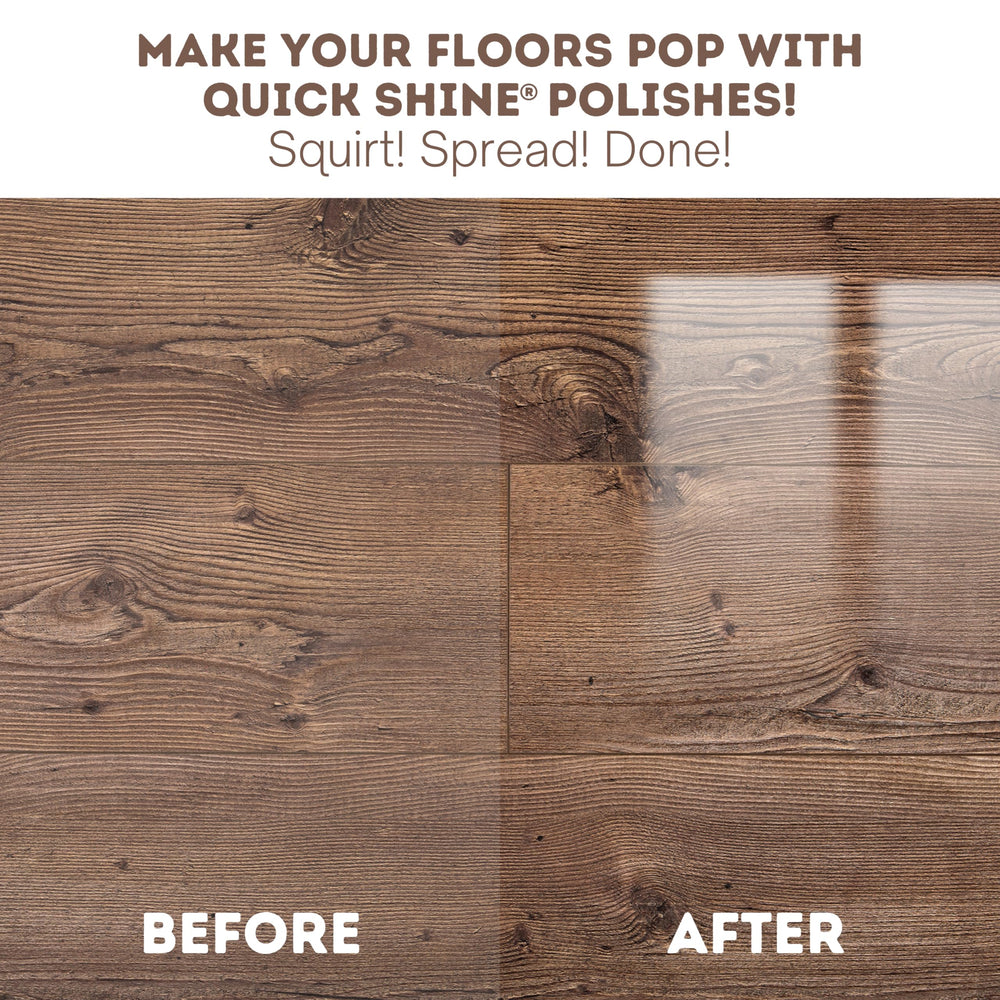 Quick Shine anti-slip technology enhances safety after application on treated floors.