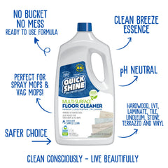 Close-up of Quick Shine bottle pour action for quick, no-rinse cleaning.