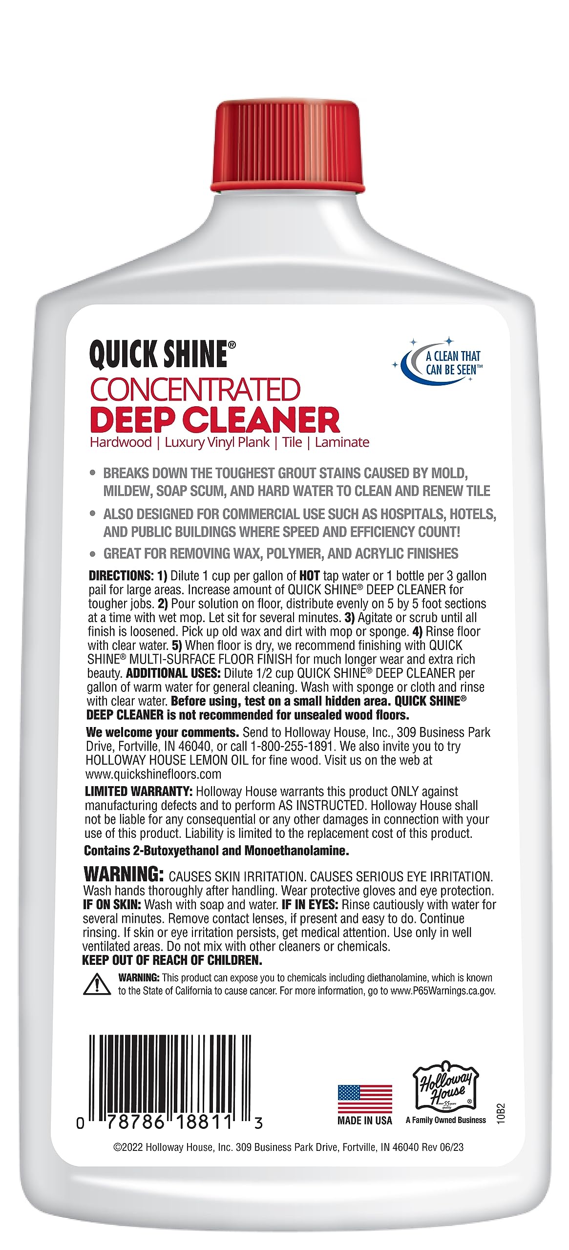 Quick Shine Deep Cleaner on tile floor delivers thorough cleaning and shine