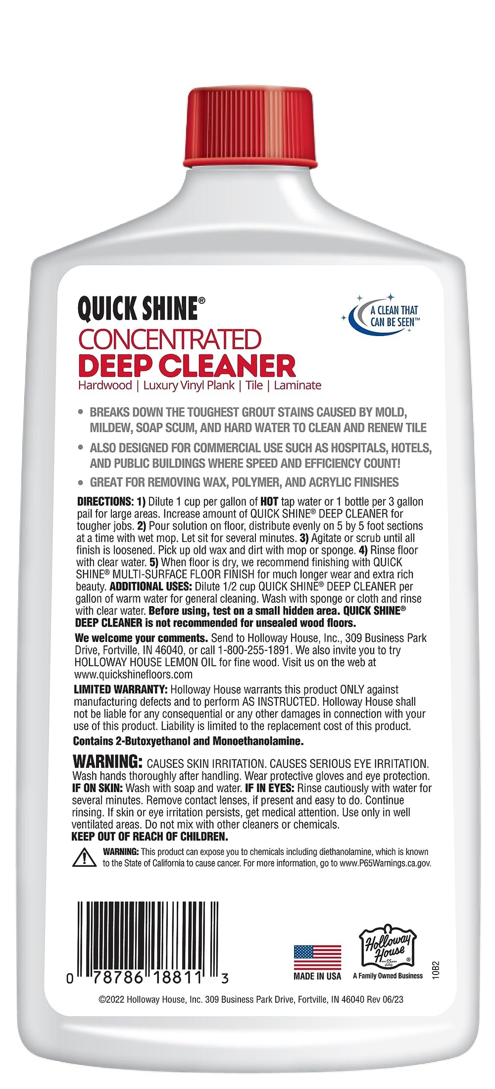 Quick Shine Deep Cleaner on tile floor delivers thorough cleaning and shine