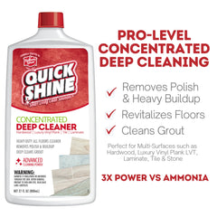 Quick Shine Deep Cleaner on wood floor to revive shine