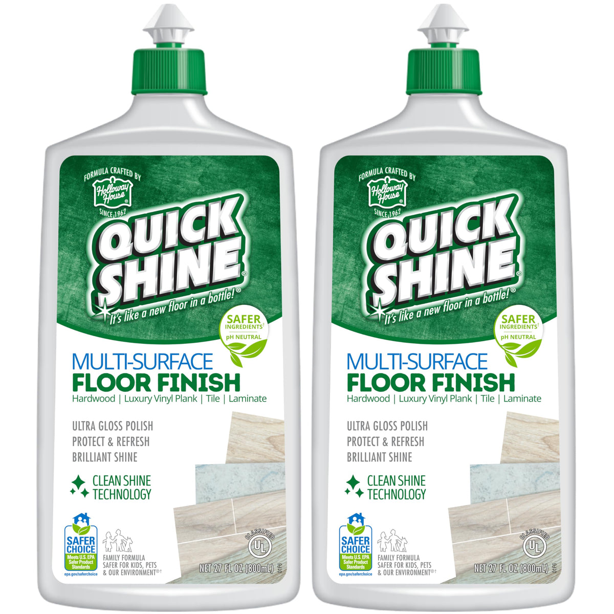 Quick Shine floor finish squirt-spread application for even coverage