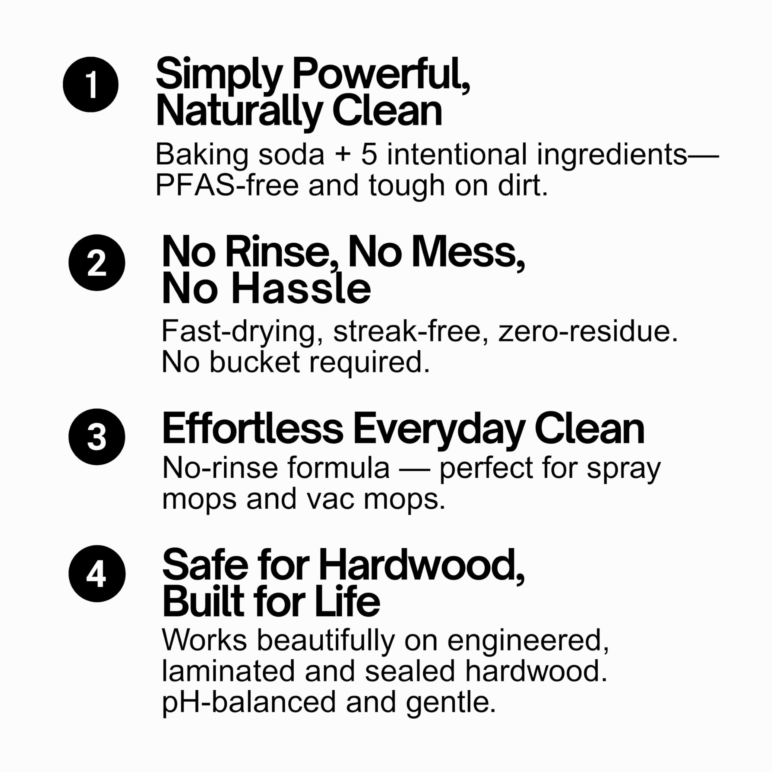 Streak-free finish achieved with Quick Shine on wood floors.