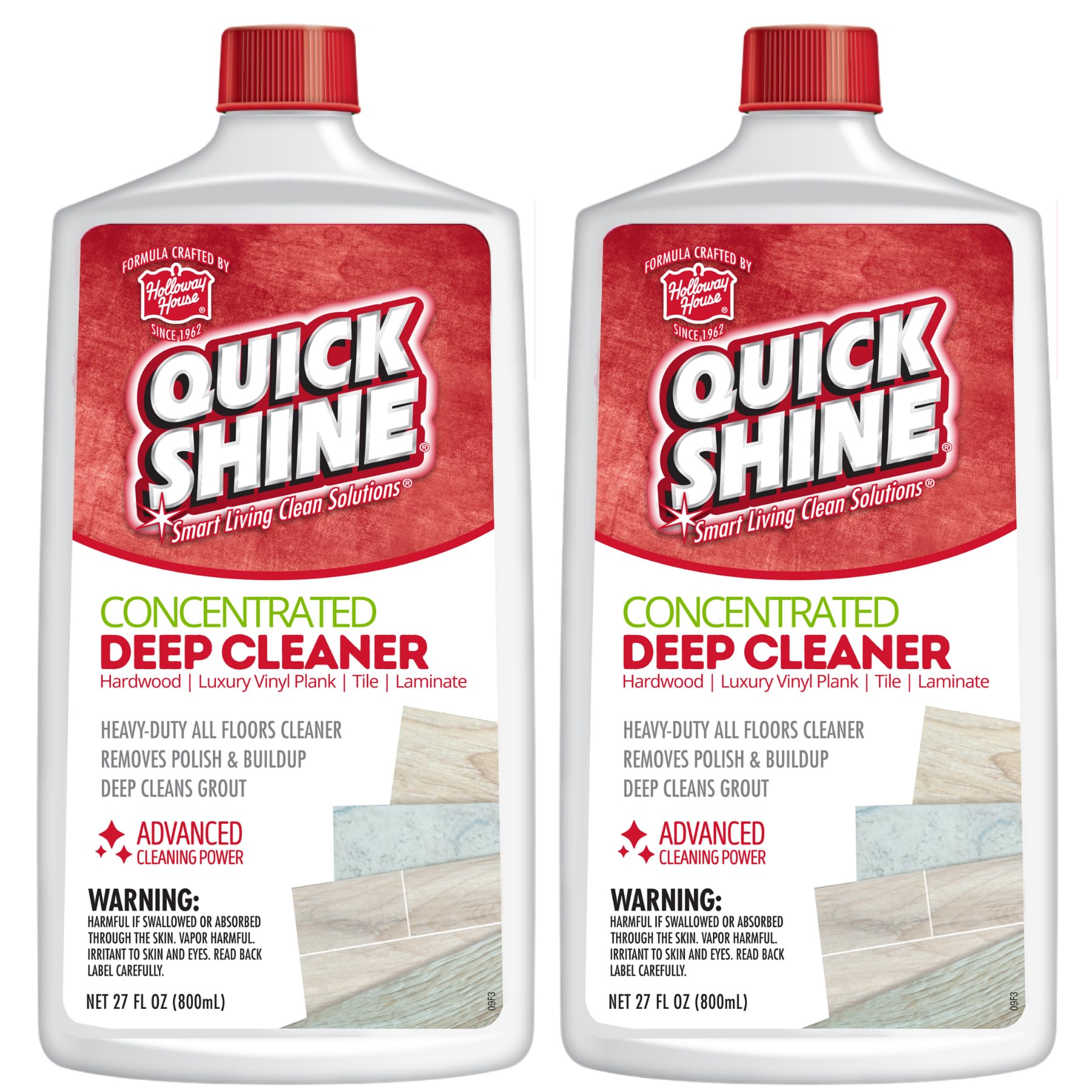 Quick Shine multi-surface cleaner bottle pour for deep floor cleaning and grout reviving
