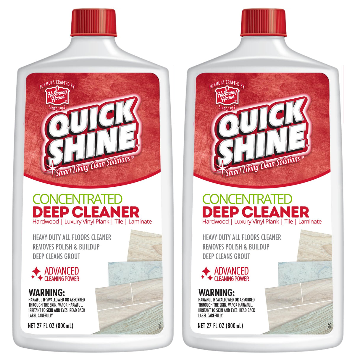 Quick Shine multi-surface cleaner bottle pour for deep floor cleaning and grout reviving
