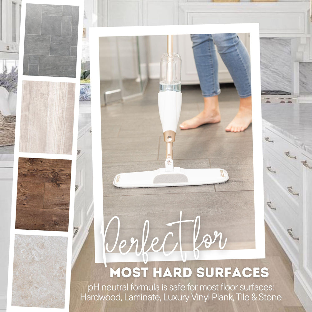 Stone floor cleaning with Quick Shine, restoring natural color and shine.