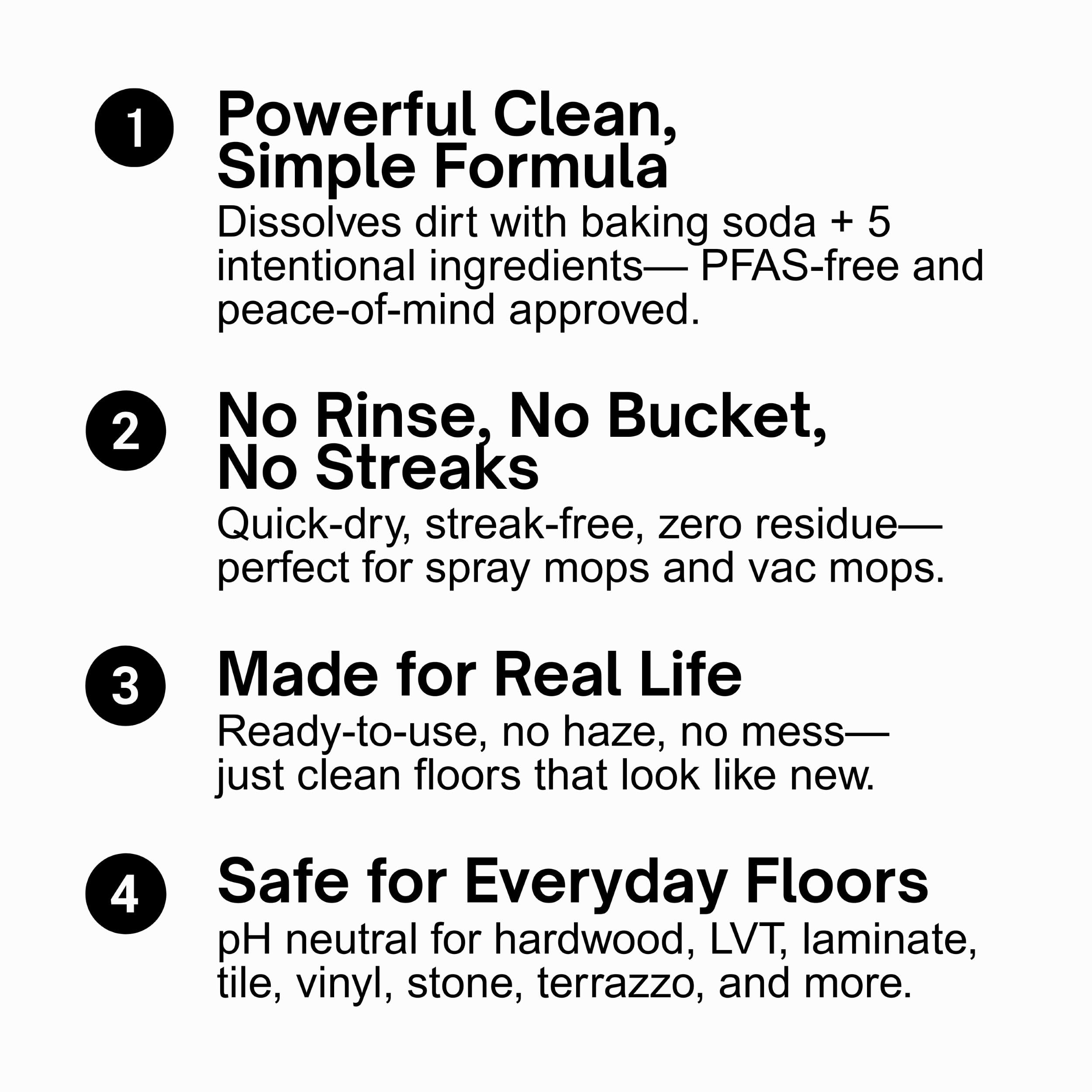Streak-free formula image showing no haze on floors.