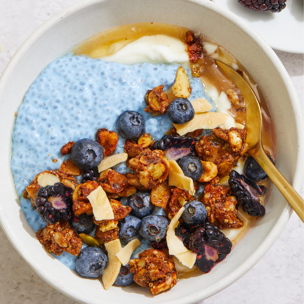 Ready-to-eat Purely Elizabeth granola snack pack on the go.