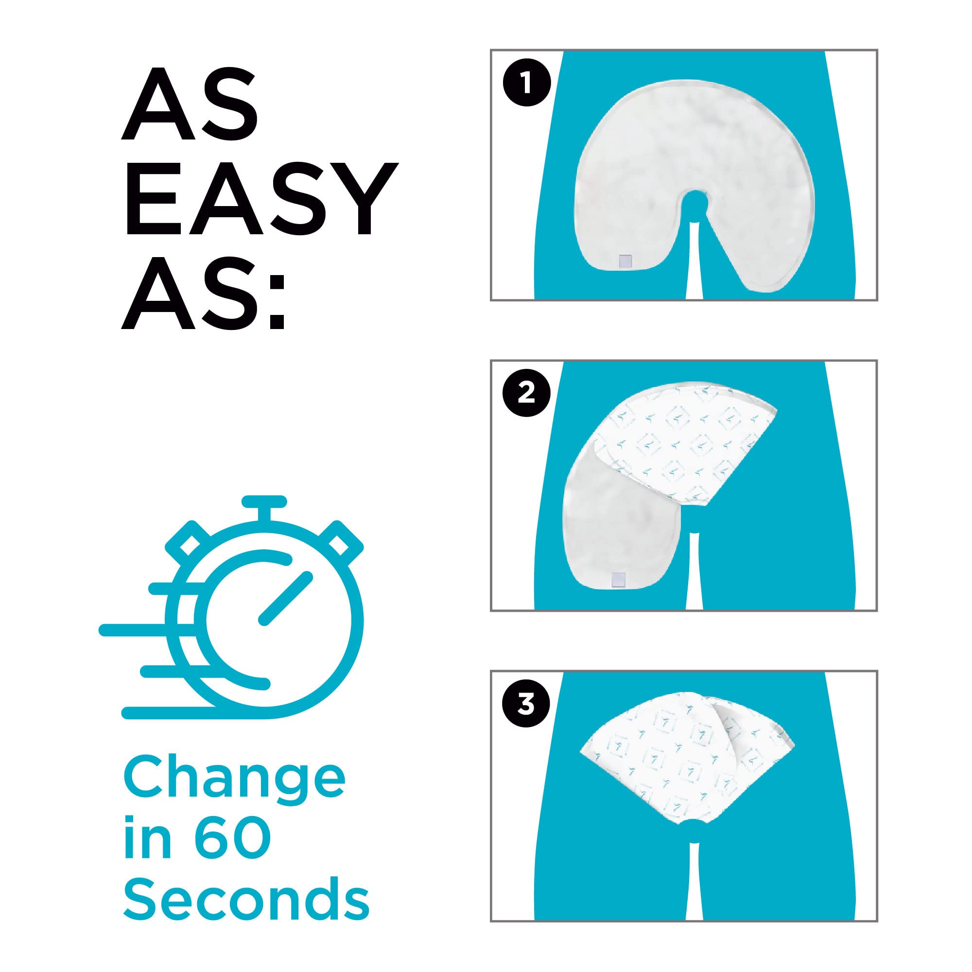 Soft microfiber surface of QuickChange wrap against the skin