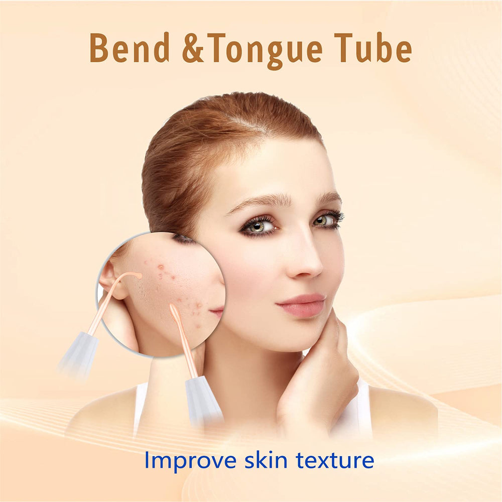 Quiet&Far facial wand in use on cheek, compact design for routine.