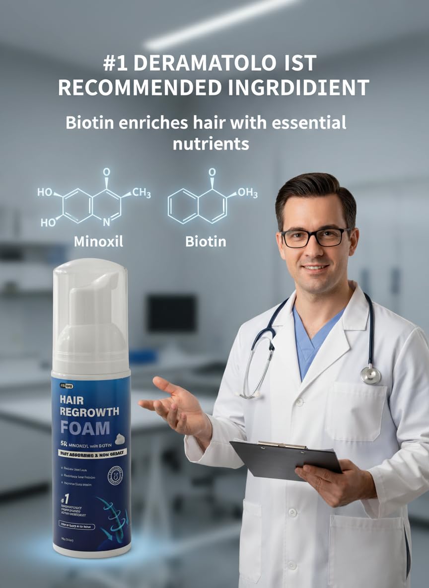 Quilom Minoxidil Foam 2-month supply packaging on shelf