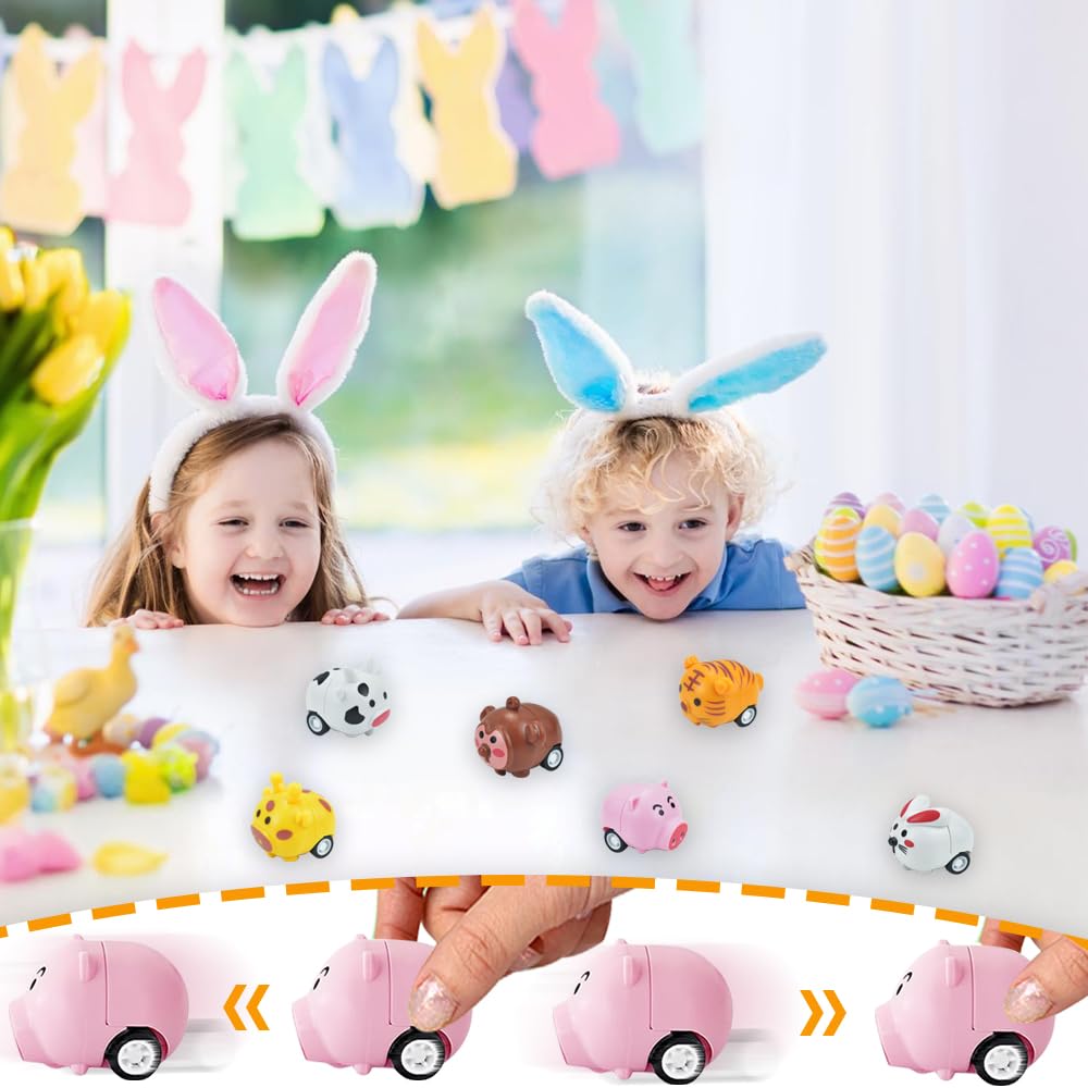 Quimoy Easter egg toy car set, durable and safe for kids to race.