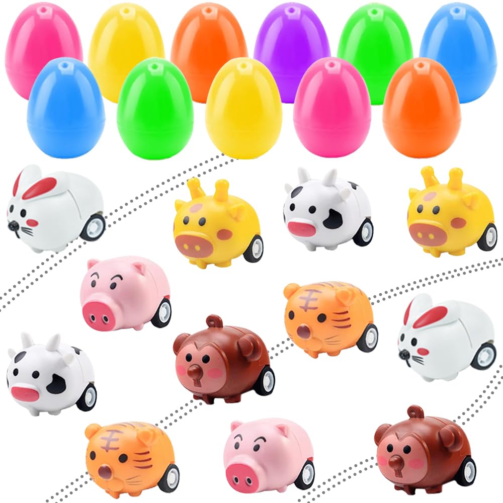 Quimoy Easter egg with pull-back car inside for egg hunt and race.