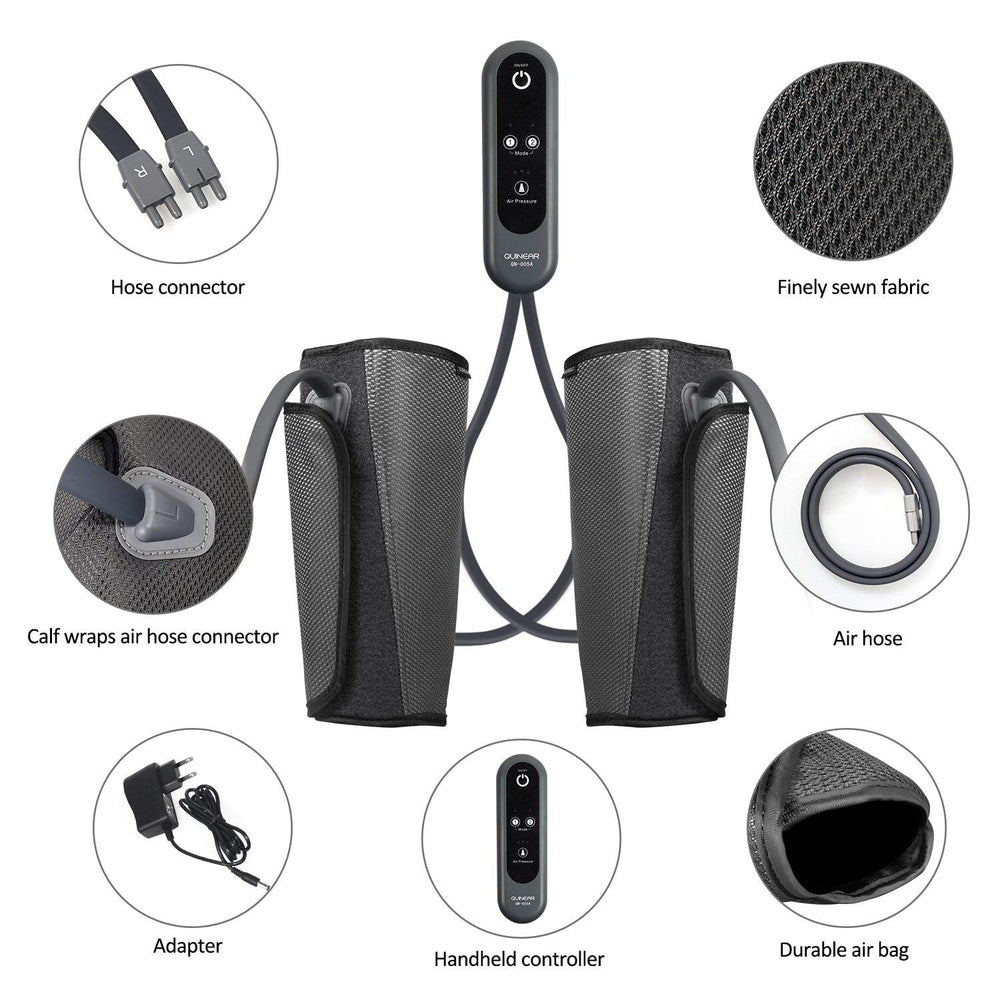 QUINEAR adjustable straps provide a snug fit on calves up to 21 inches