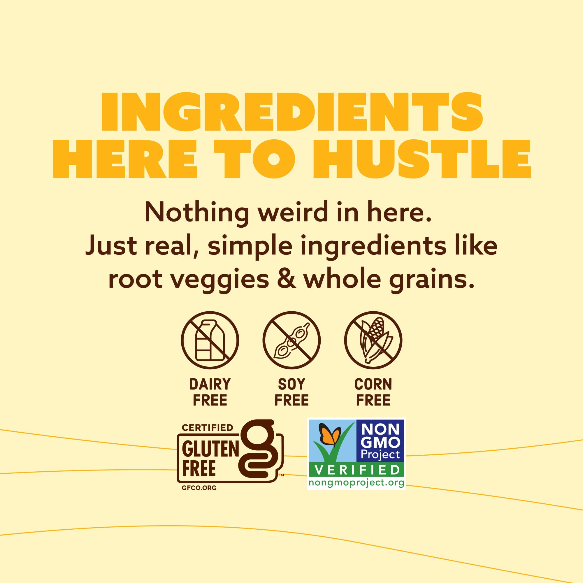 Quinn sticks use root vegetables and whole grains for wholesome texture and bite.