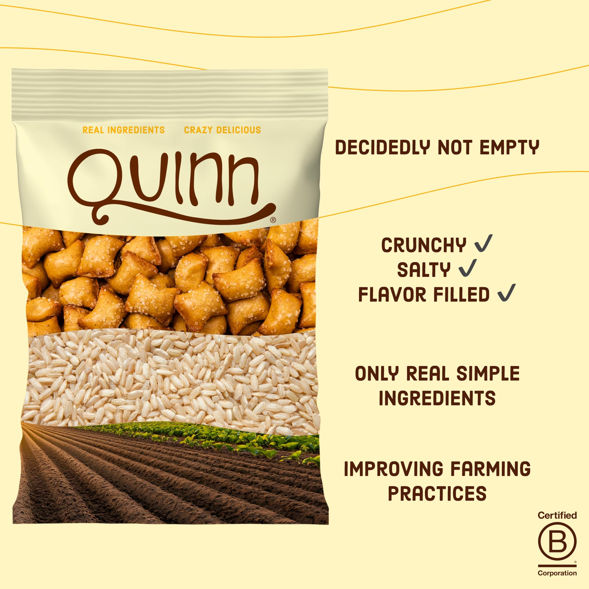 Quinn compact 6 oz pack ideal for sharing or solo snacking.