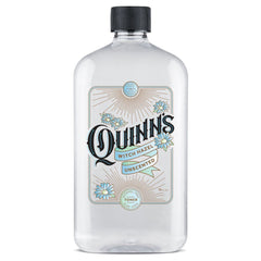 Quinn's Alcohol-Free Witch Hazel bottle close-up shows fragrance-free cleansing with Aloe Vera.