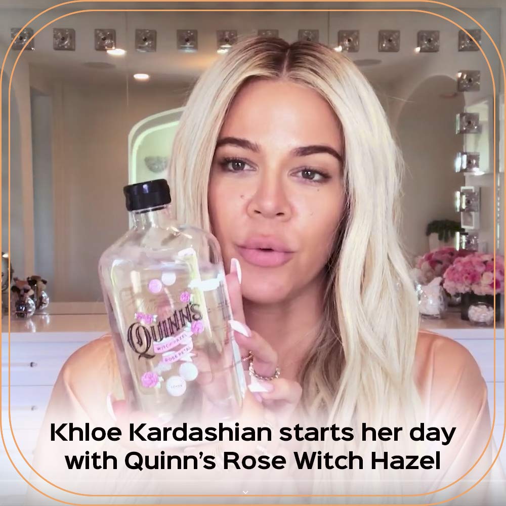 Quinn's Witch Hazel pour demonstrates an alcohol-free formula for gentle skincare.