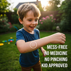 Quitch patch kids pack open reveals simple, medicine-free application.