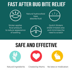 Quitch bug bite patch kids travel case demonstrates portable itch relief.