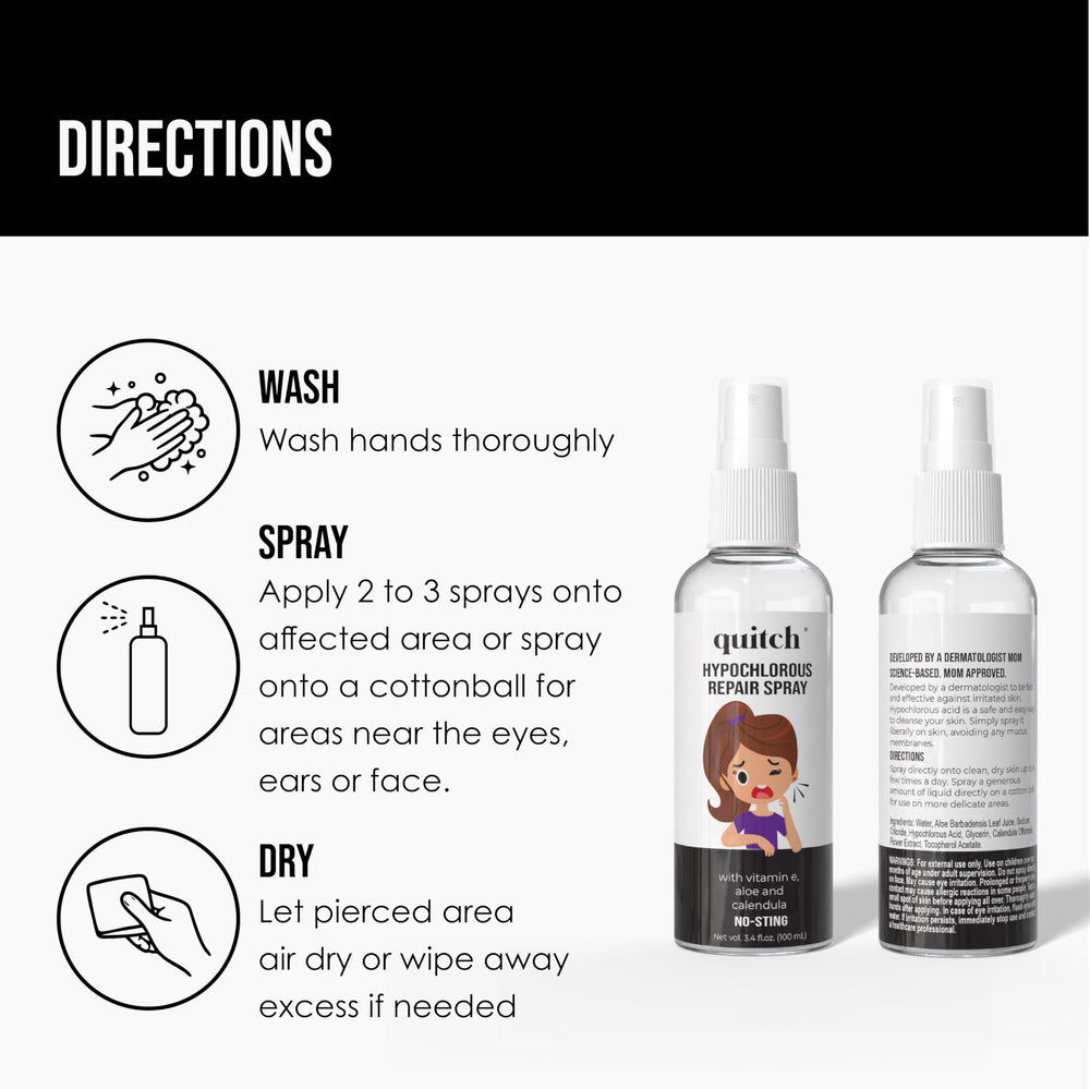 Quitch nose piercing cleansing mist for comfortable healing sessions.
