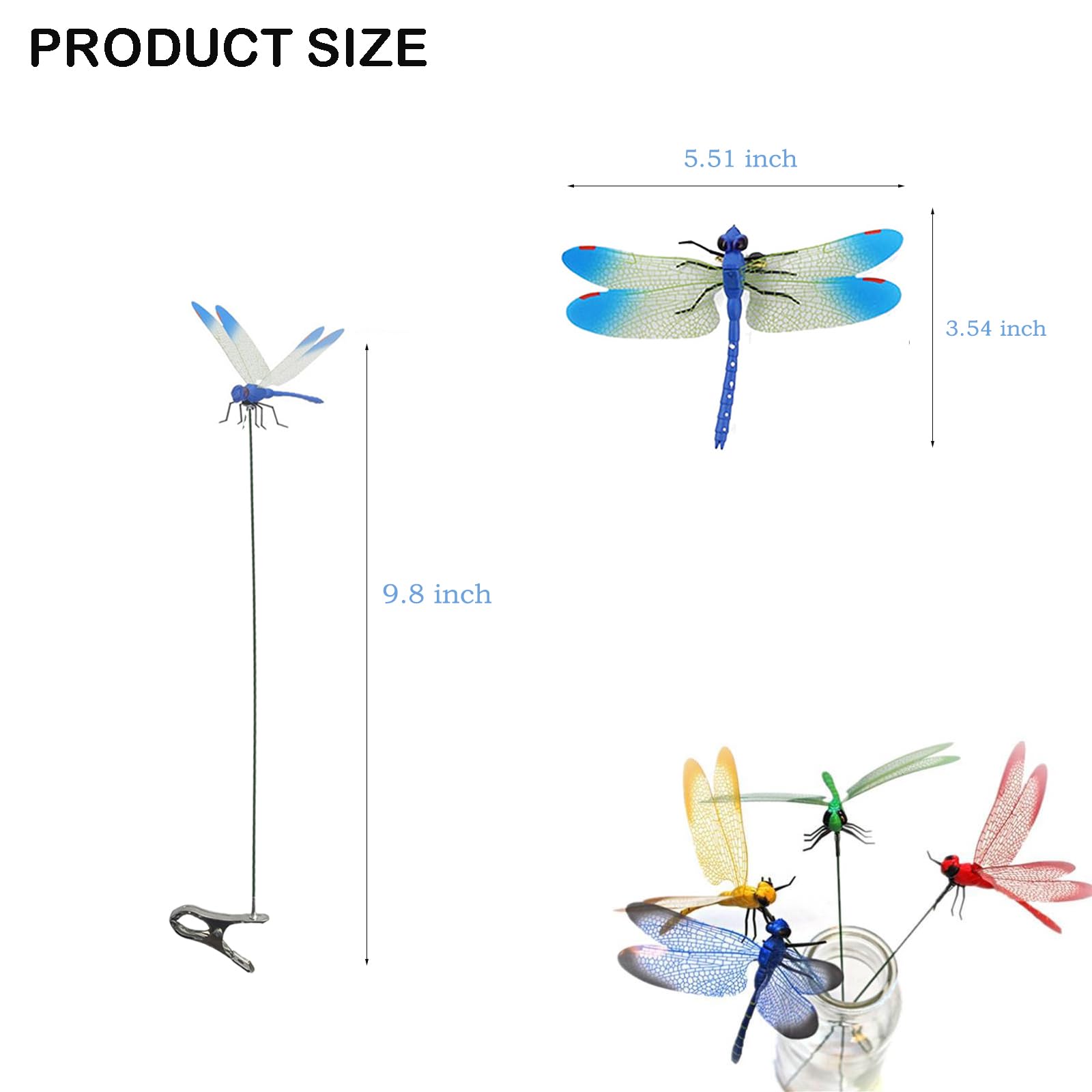 QUJIFETU dragonfly clip attached to hat for portable garden flair