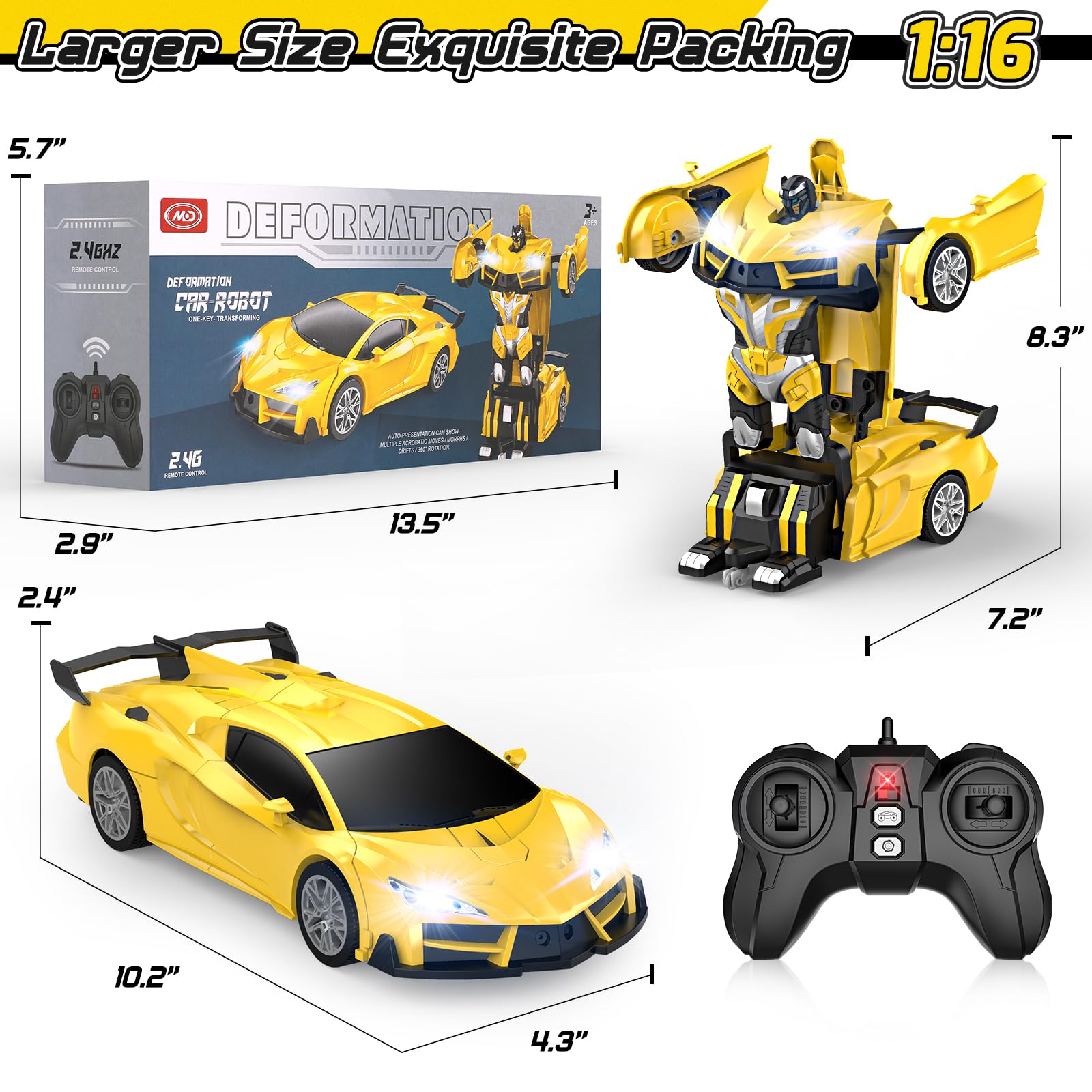 Qumcou Transform RC Car with a durable ABS body for everyday bumps.