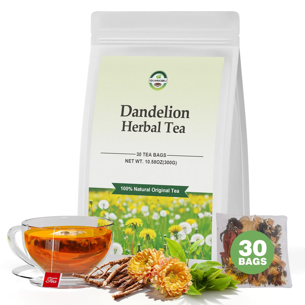 QUMIOBU Dandelion Tea bags in a 30-pack for easy daily brewing and wellness