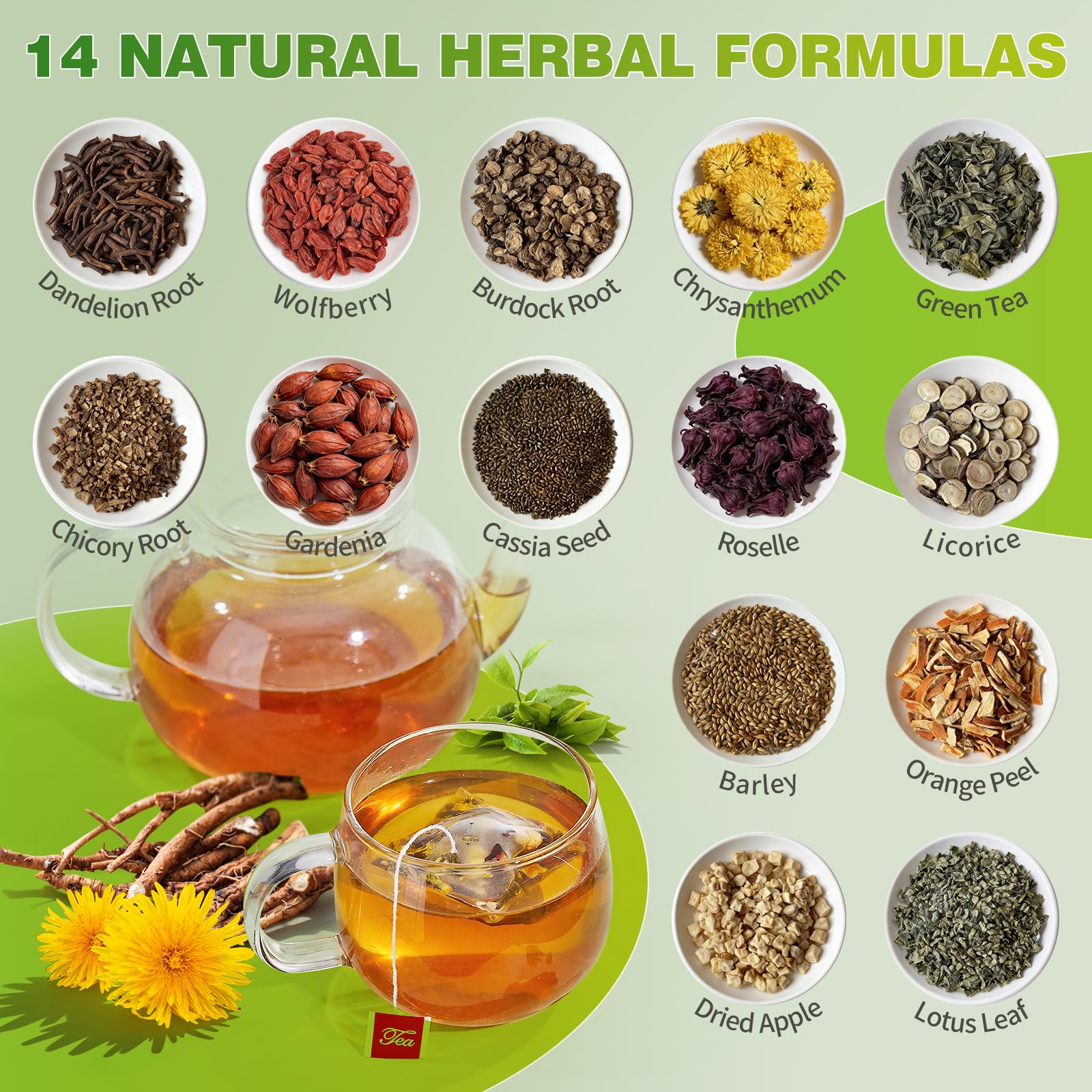 QUMIOBU Dandelion tea cup brew with soothing aroma for relaxation