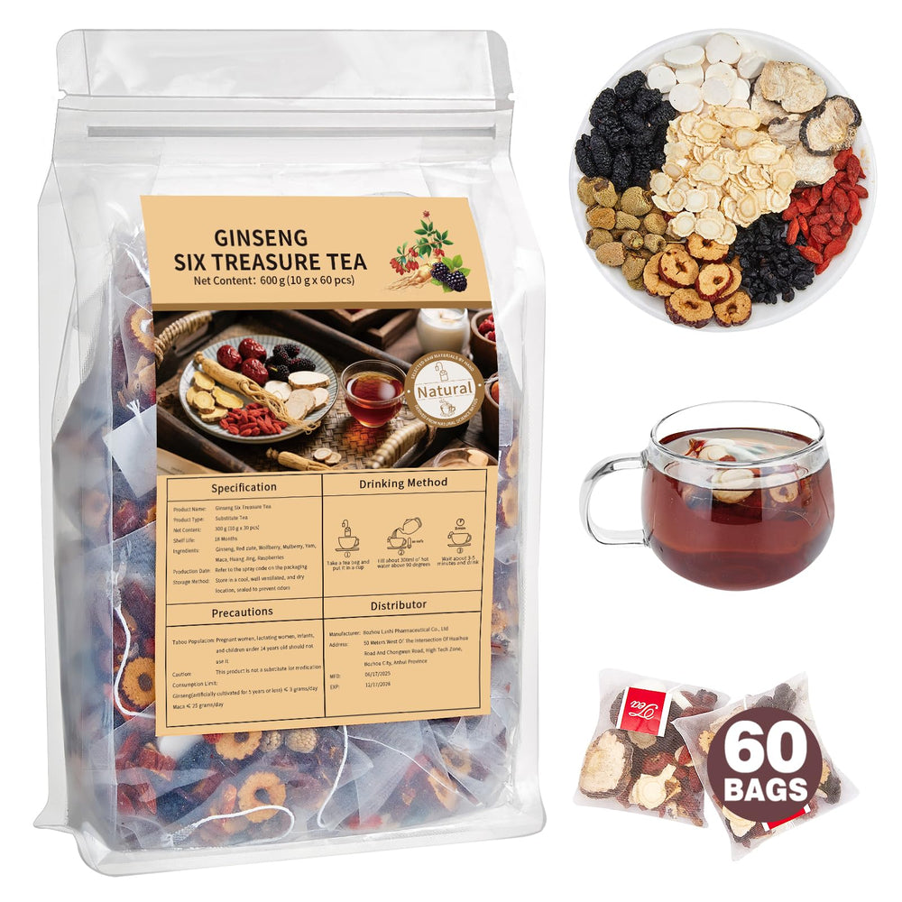 QUMIOBU Kidney Tea Formula Six Treasure packaging highlighting premium herbal blend