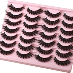 QUNETY natural, lightweight 3D faux mink band lashes for a seamless blend