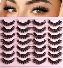 QUNETY lashes wispy cat eye strip 6-13mm with natural lift for everyday elegance