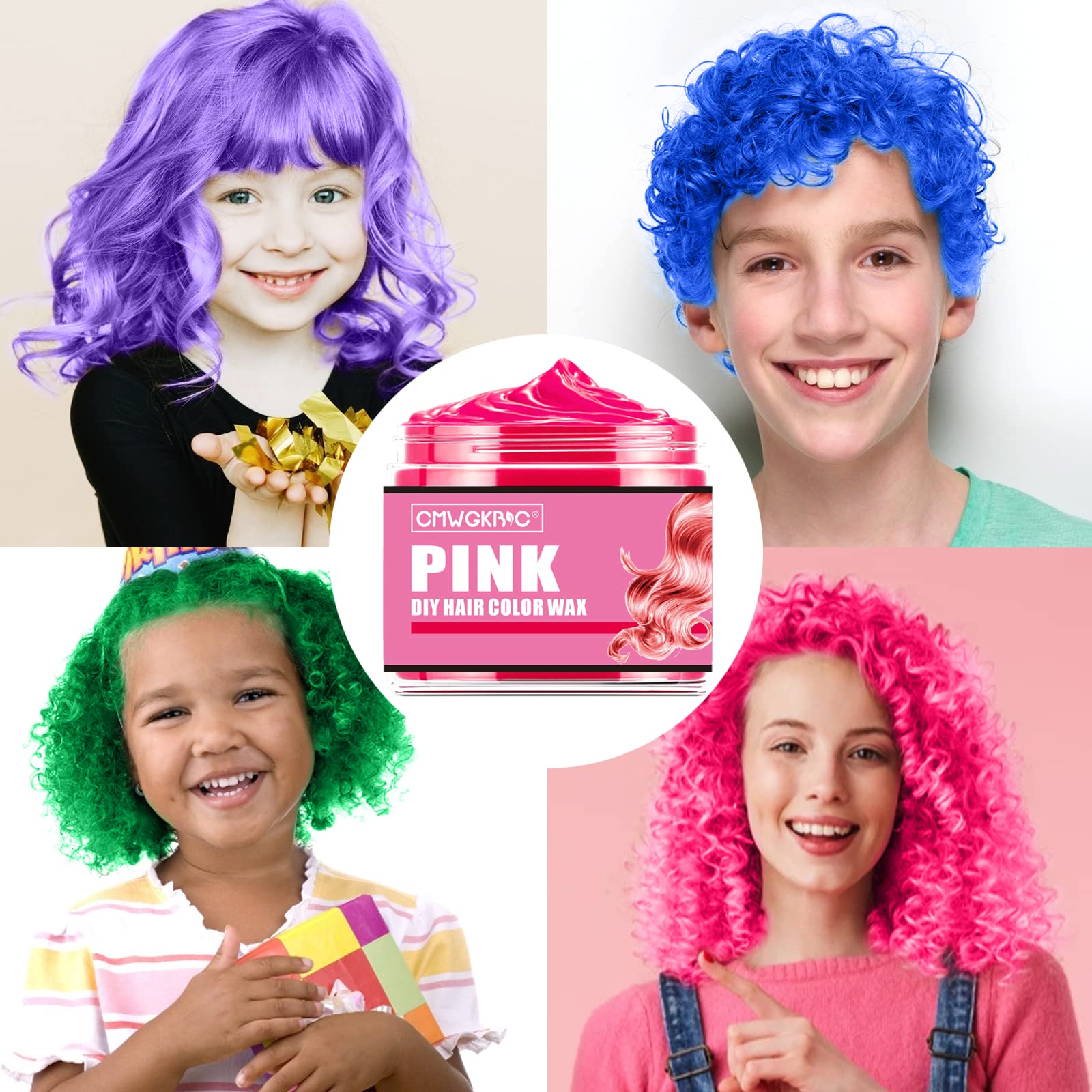 QUNGCO pink hair color wax adds fun festival vibes, no commitment.