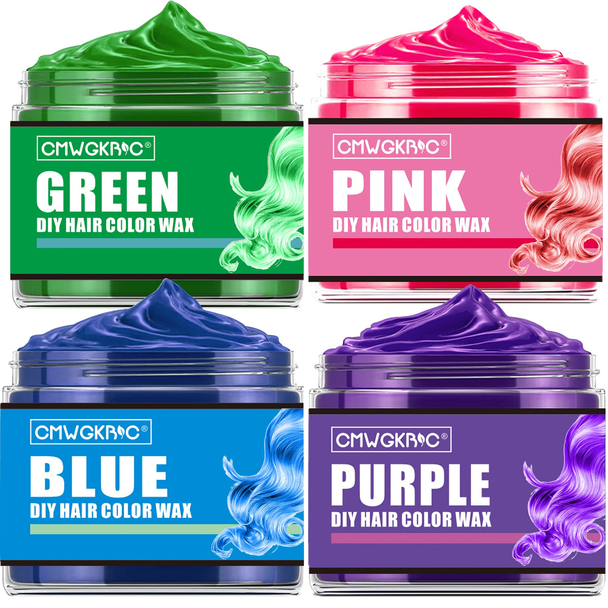 QUNGCO purple hair color wax application for bold, temporary color with easy washout.