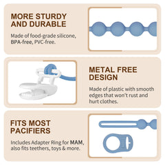Qunland gray clips with smooth head protecting clothing