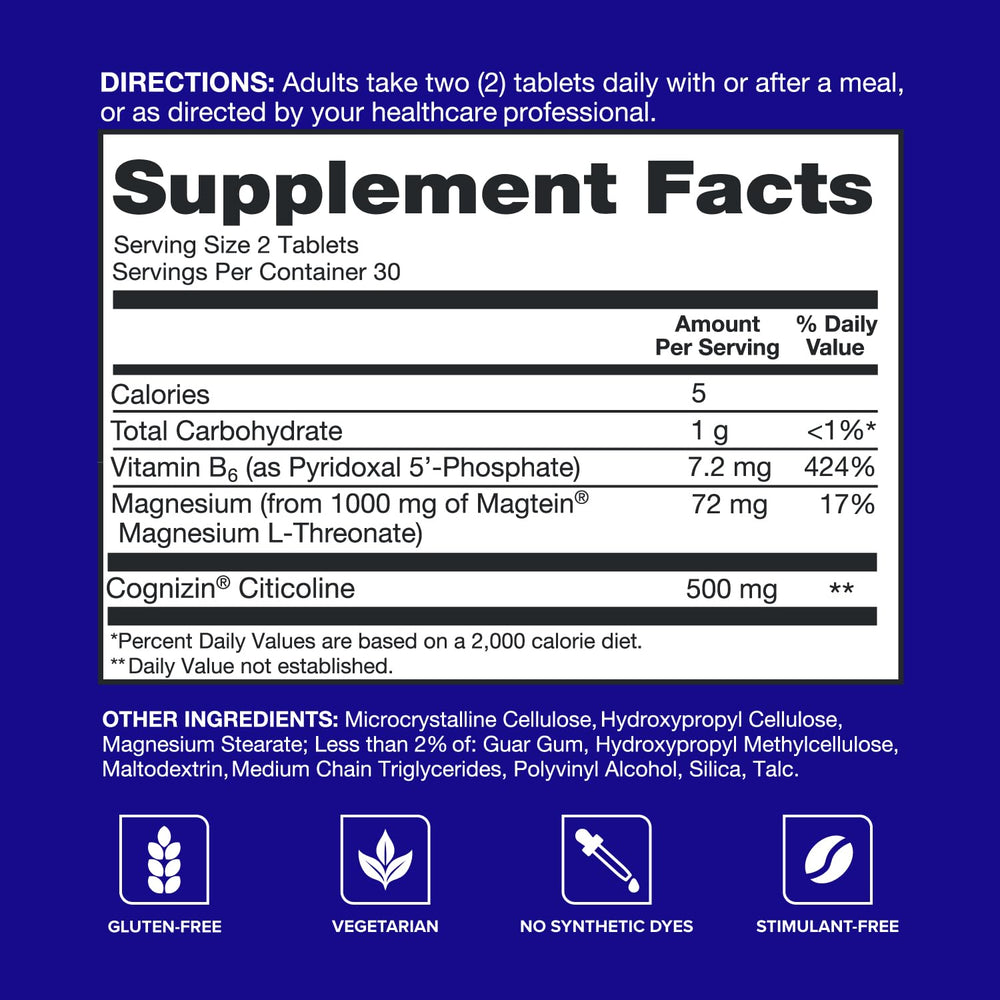 Qunol Brain Health Memory Plus facts panel highlights clinical study reference
