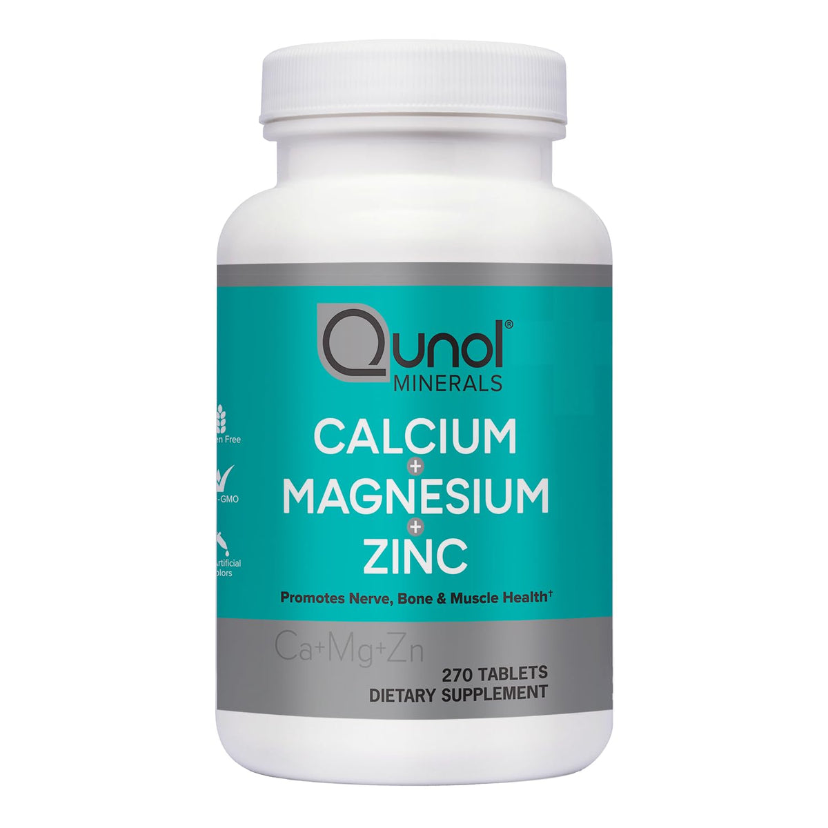 Qunol Calcium 3-in-1 bottle front for bone and nerve support in daily wellness