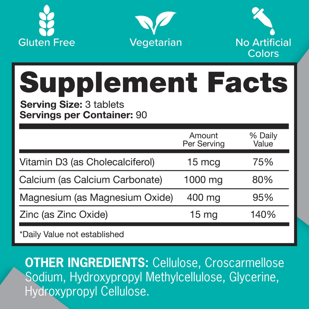 Qunol Calcium 3-in-1 capsules close-up shows easy-to-swallow tablets for daily use
