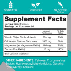 Qunol Calcium 3-in-1 capsules close-up shows easy-to-swallow tablets for daily use