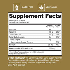 Two chews serving on hand illustrating serving size for energy support.