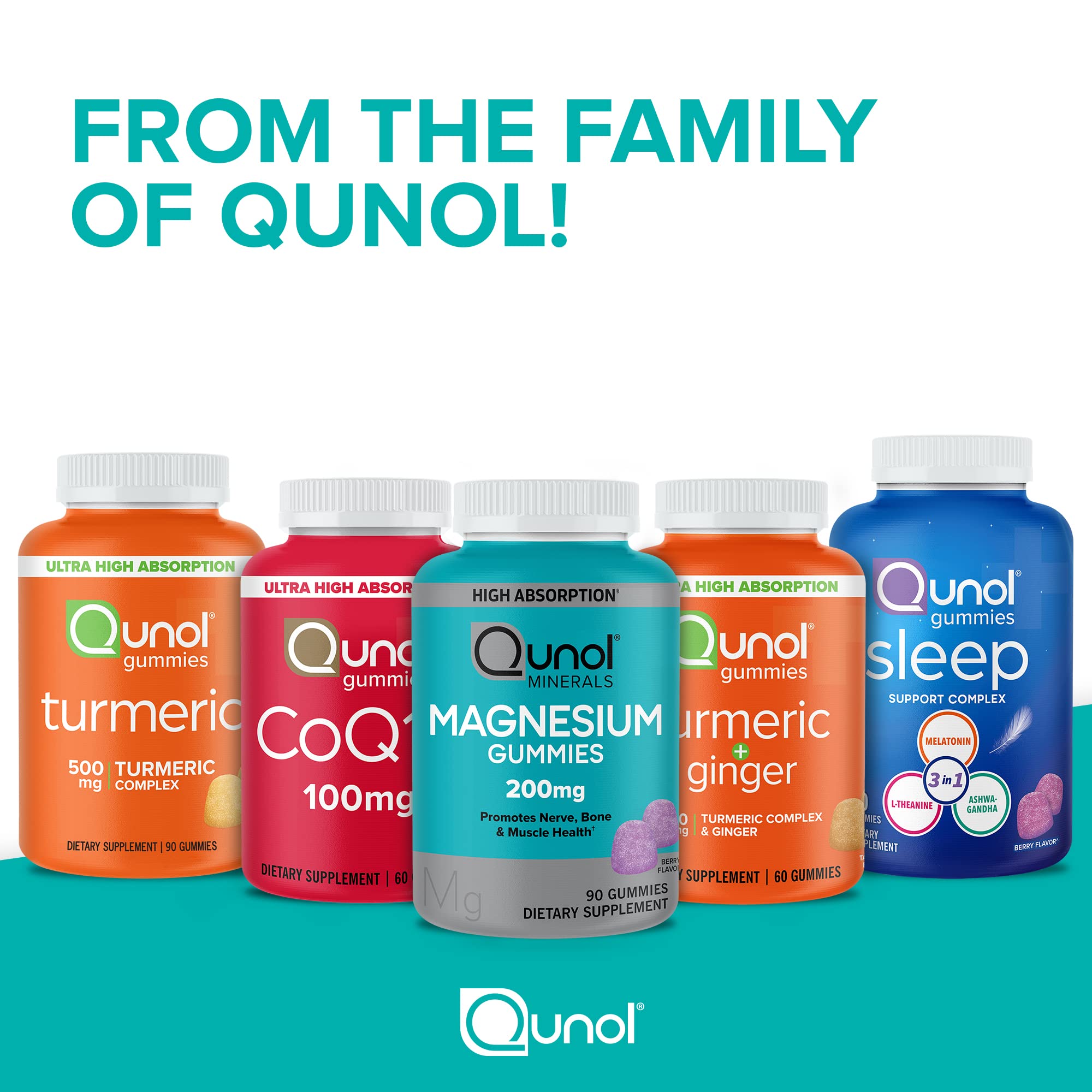 Qunol CoQ10 Gummies orange gummy closeup emphasizing bright flavor.
