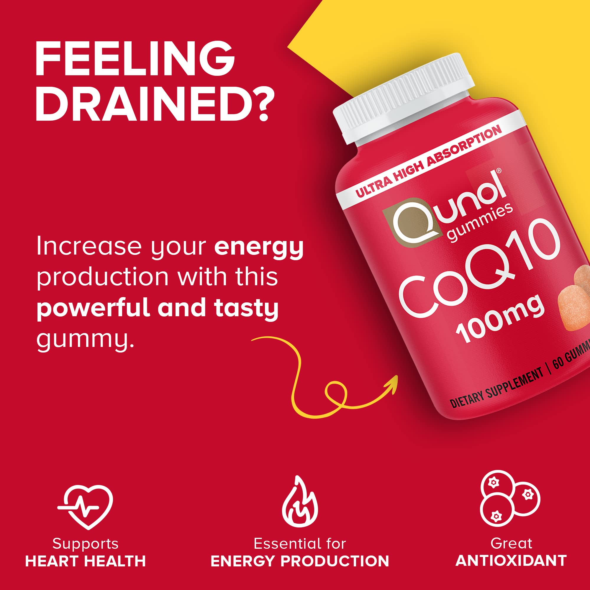 Qunol CoQ10 Gummies two-bottle pack showing a two-month supply option.