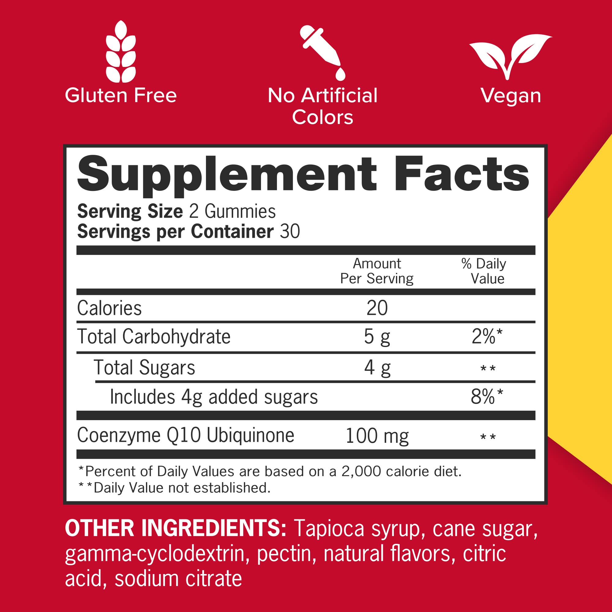 Qunol CoQ10 Gummies packaging with heart icon signaling heart health awareness.