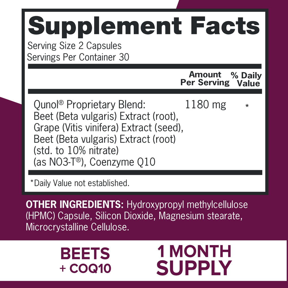 Qunol beet root nitrates close-up