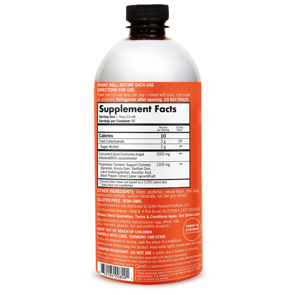 Qunol Liquid Turmeric with black pepper extract enhances absorption