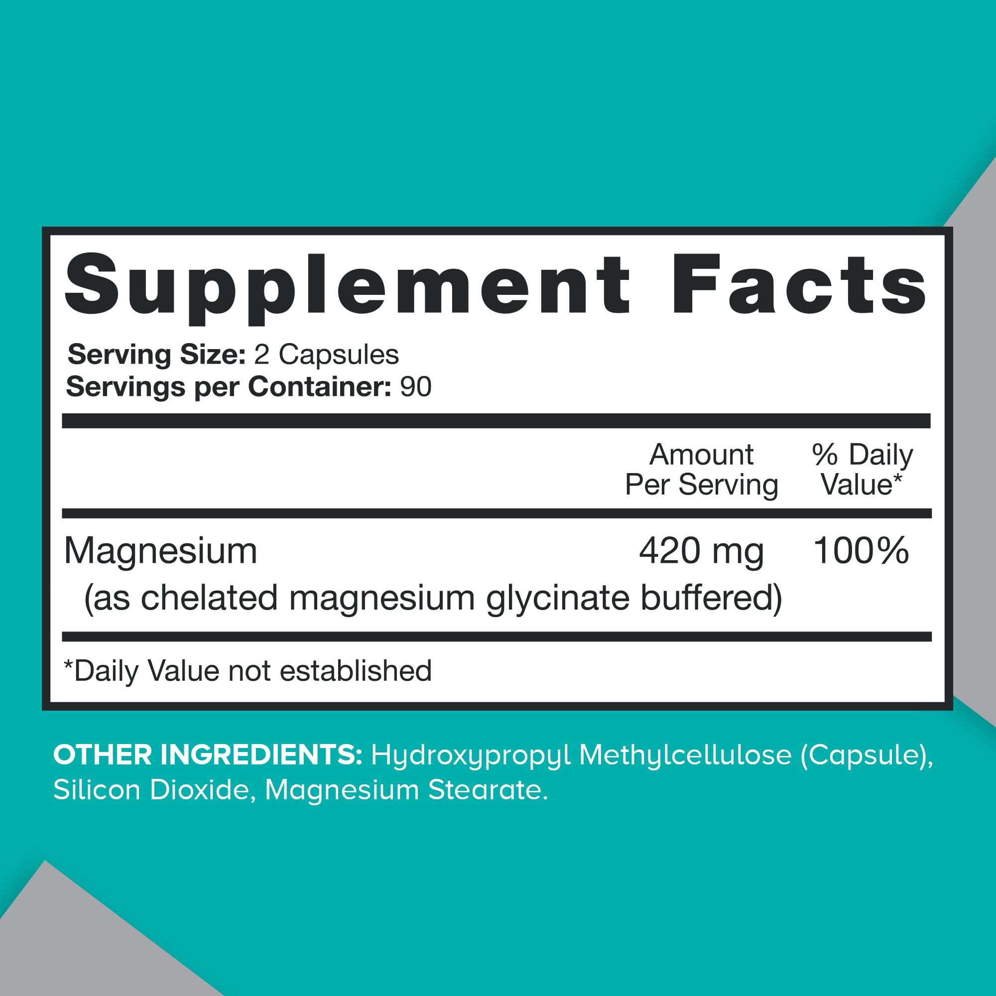 Qunol Magnesium Capsules no artificial flavors seal promotes clean ingredients.